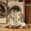 Machine Washable Art Deco Beige Area Rug-602062982