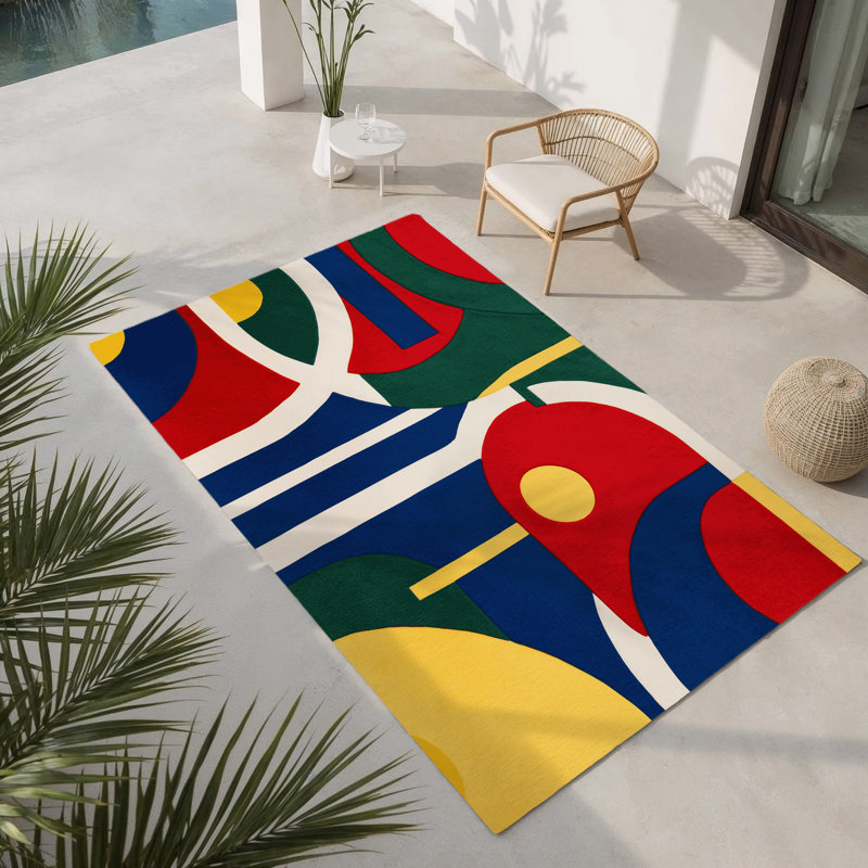Tapis intérieur et extérieur Cheerful Sway, Rectangle 5 pi x 7 pi