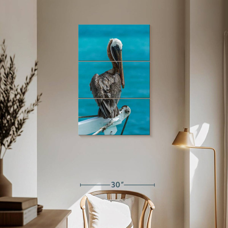Brampt Perched Brown Pelican, 57" H x 36" W