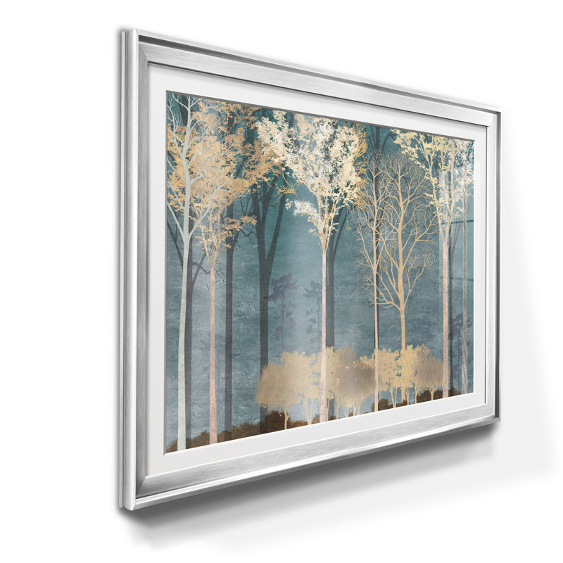 " Into The Woods " Painting Print, 26.5" H x 36.5" W x 1" D, Silver