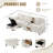 UNITED WE WIN L-type Multifunctional Corduroy Sofa with 4-seater Segmented Design, Cup Holder, USB Interface, Storage Box, Movable Console and Ottoman Style Storage Space-397205163
