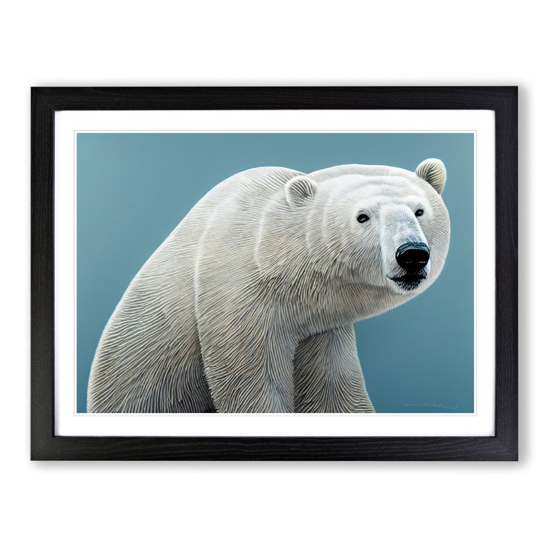 Interesting Polar Bear - Framed Print, Black, 34cm H x 46cm W x 2cm D