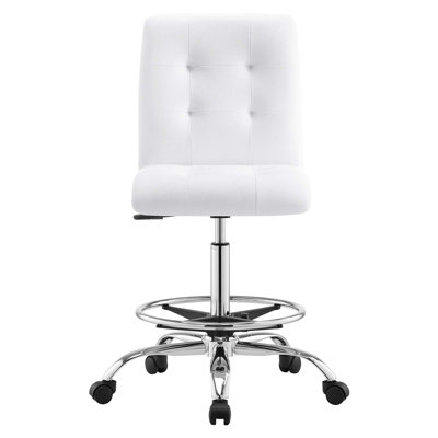 Modway Prim Armless Vegan Leather Drafting Chair