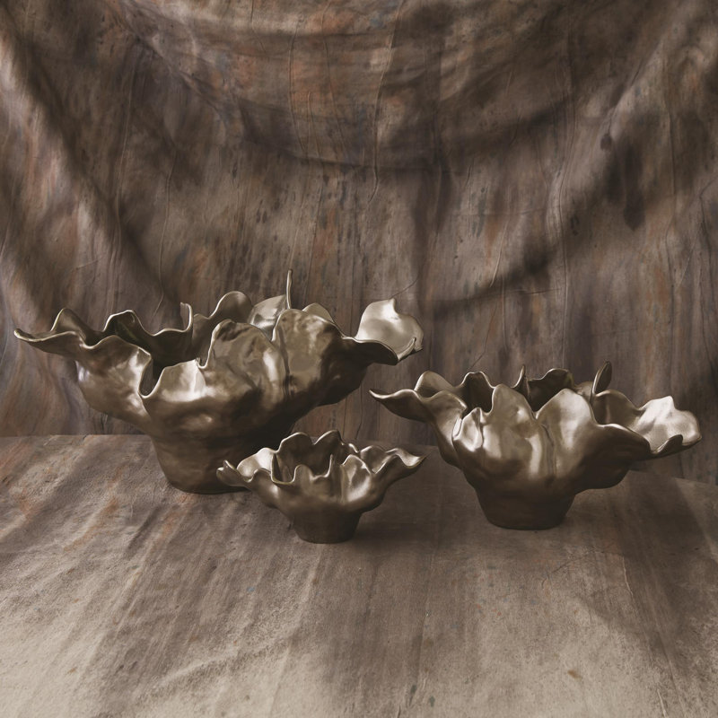 Meteor Decorative Bowl, Small (6.5'' H x 13'' W x 7.75'' D), Silver Haze