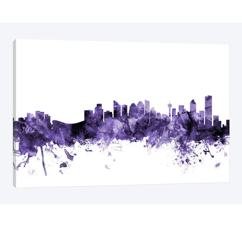 « calgary, canada horizon » par michael tompsett, impression sur toile tendue, H 12 po x l 18 po x P 1,5 po, Toile tendue