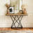 41.33" Console Table With Metal Geometric Base For Entryway, Living Room