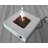 Rashid Square Concrete Propane Smokeless Fire Pit Table with Lid-388616236