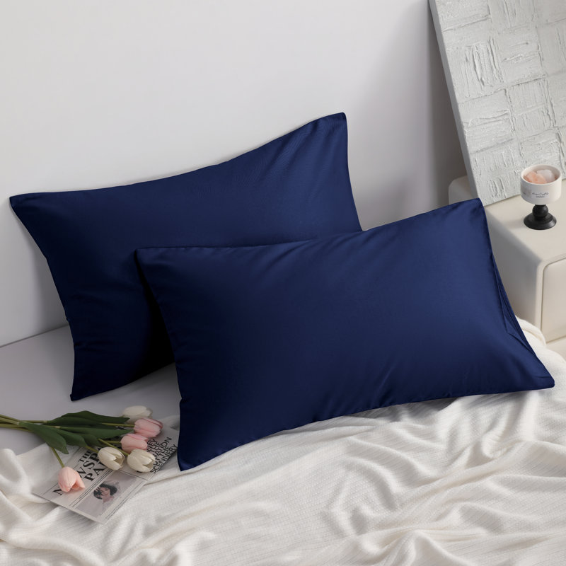 Taies d'oreiller en coton doux et respirant avec fermeture à enveloppe, housses de coussins de chambre à coucher confortables toutes saisons, paquet de 2