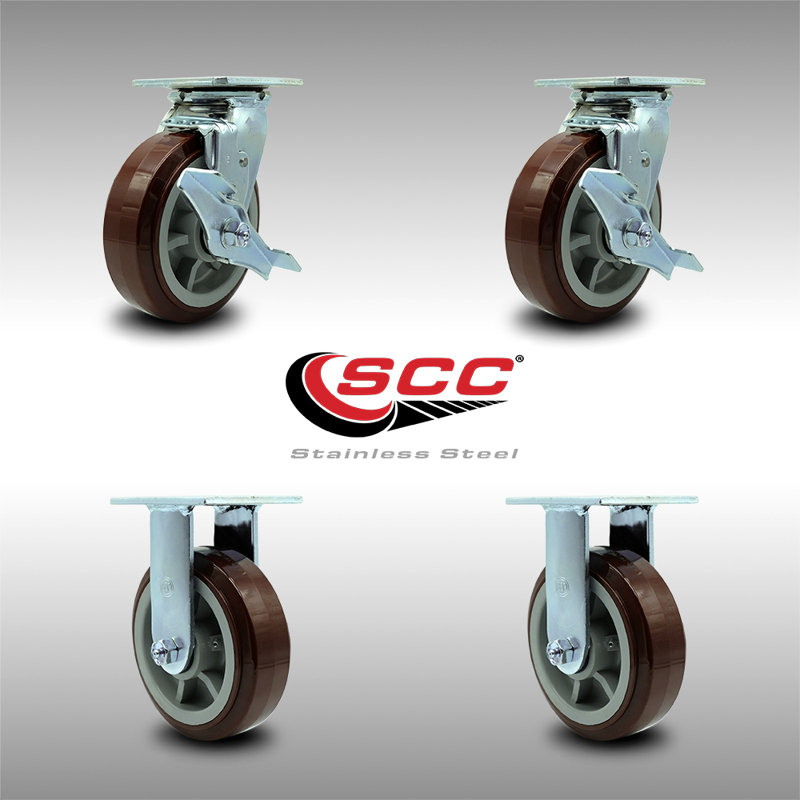 4 Piece Polyurethane Caster Set