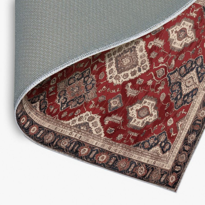 Tapis d'intérieur et d'extérieur noir Persian, Rectangle 4pi x 6 pi