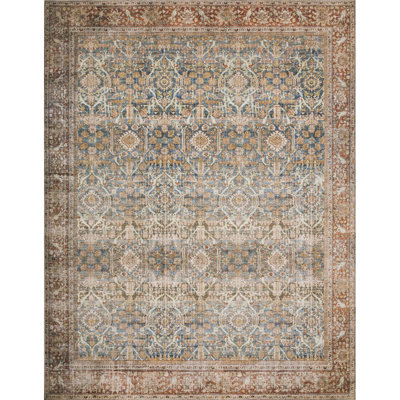 Tapis oriental océan / rouille Pratt