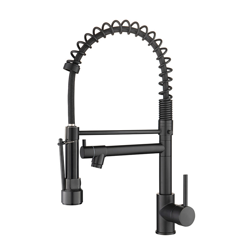 Matte Black Pull Down Kitchen Sink Faucet, Single Handle Control, No Leak Assurance, Scratch- Exterior, Diverse Water Flow Options, Effortless Diy Install Faucet With Spray, Lever, Alloy, Water-