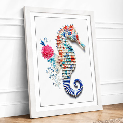 Pencil Seahorse Modern 1 Piece Single Picture Frame Wall Art