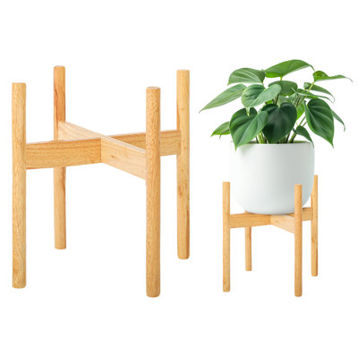 Support à plante d'intérieur en bois 11,9 po x 12,5 po, support à plante de sol en bois, support à plante naturelle, assemblage requis (à l'exception des plantes en pot)