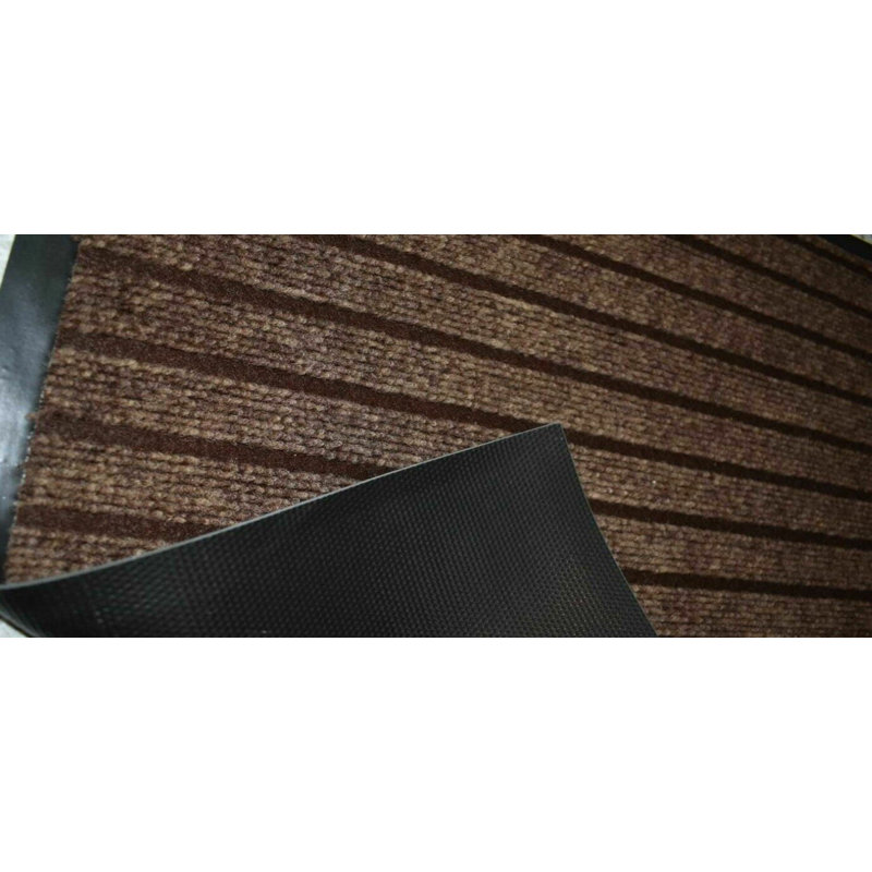 Nakale Striped Indoor / Outdoor Doormat, Rectangle W40 x L60 cm, Brown