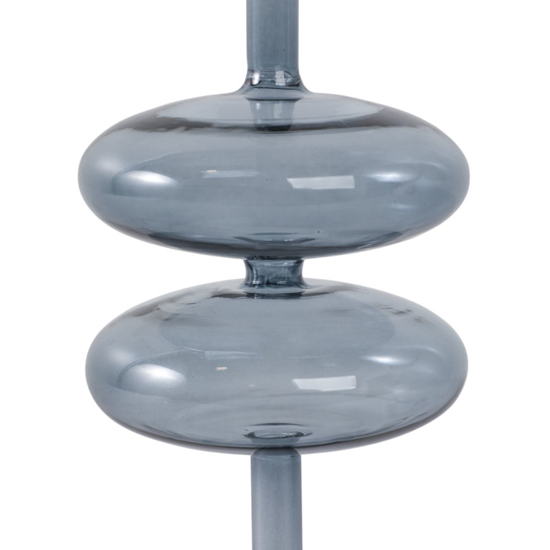 Porte-bougie en verre Modern Sculptural, H 11 po x l 4 po x P 4 po