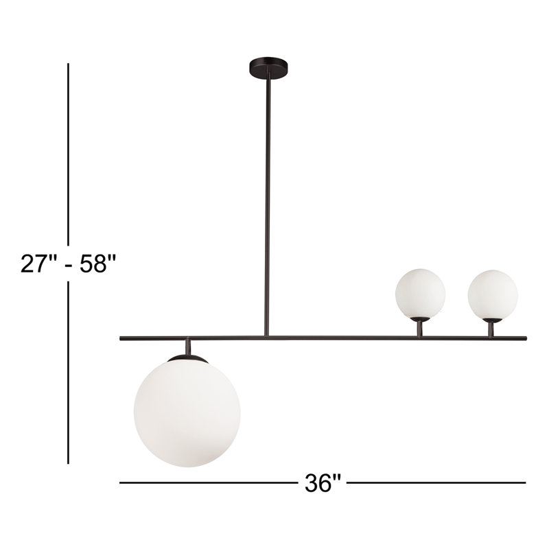 Luminaire suspendu incandescent 3 lumières Orion