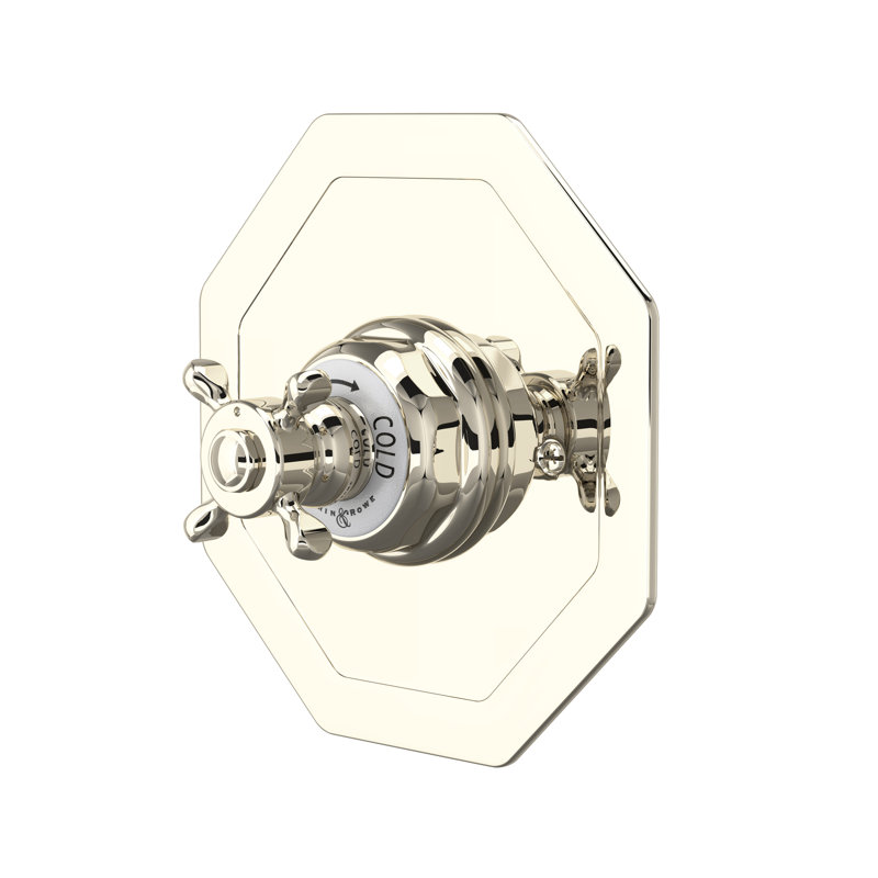 Edwardian 3/4" Octagonal Thermostatic Trim Without Volume Control, Polished Nickel