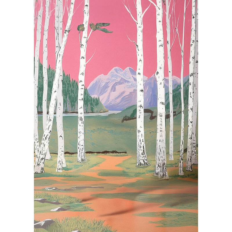 «Valley View Through the Birches», art mural sur toile tendue, H 16 po x l 12 po