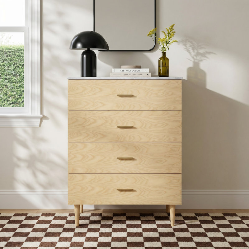 Dondi 4 Drawer 36" W Chest, Natural Ash
