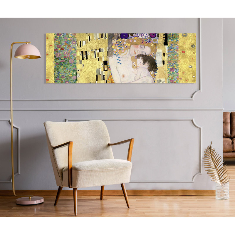 The Three Ages Of Woman Deco Panel by Gustav Klimt - Wrapped Canvas Painting, 35cm H x 100cm W x 4cm D