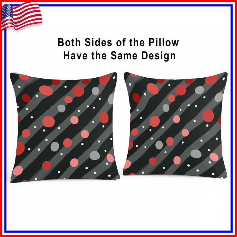 Coussin décoratif à pois, 26 po x 26 po