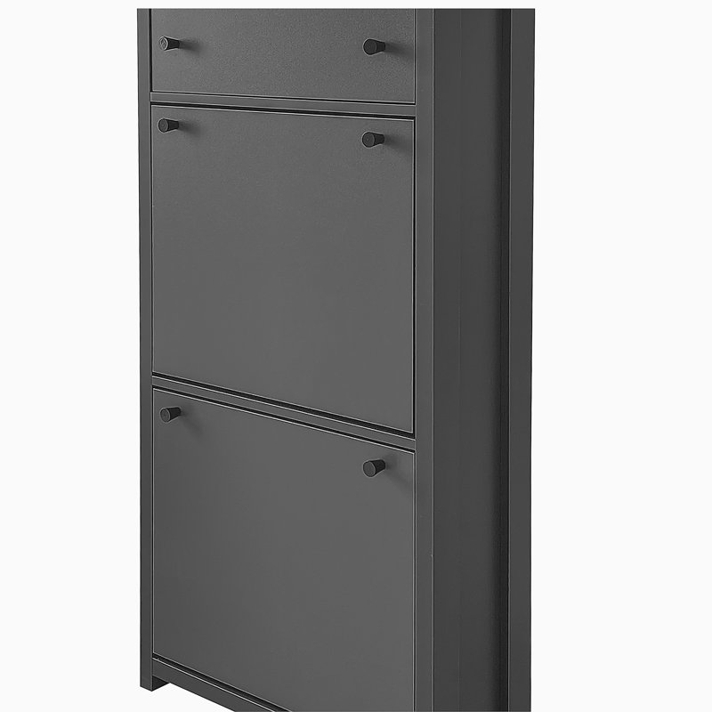 Range-chaussures pour hall d'entrée avec 2 tiroirs rabattables, range-chaussures en bois avec tiroir, range-chaussures autoportant avec panneau réglable, range-chaussures pour la maison