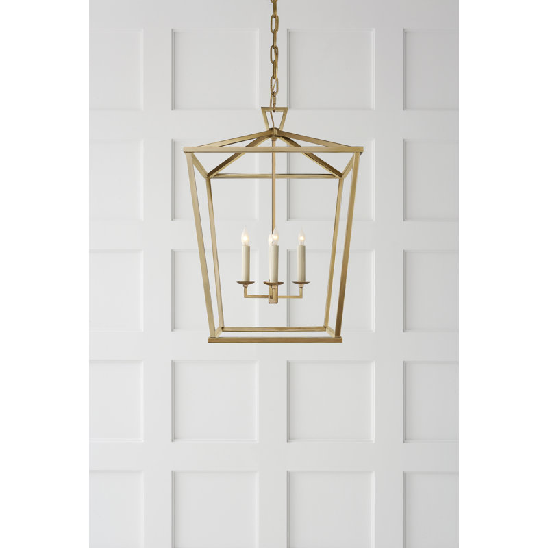Chapman & Myers Darlana Lantern, 24.5" H x 17" W x 17" D, Antique-Burnished Brass