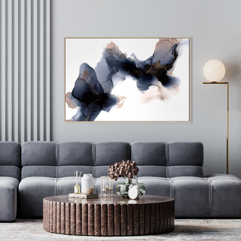 Last Kiss by Fern Siebler - Painting on Canvas, 103.5 cm H x 153.5 cm W x 4 cm D, Black Floater Frame