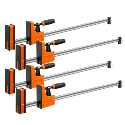 Bar Clamps for Woodworking, 36" Opening F Clamps, 1500 lbs Load Limit, Clamp/Spreader 2 Modes, Soft Rubber Pads, Ergonomic Handle, Carbon Steel Bar, for Wood Working and Metal Working