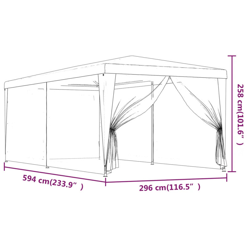 6 x 3m Iron Party Tent, Anthracite, Anthracite