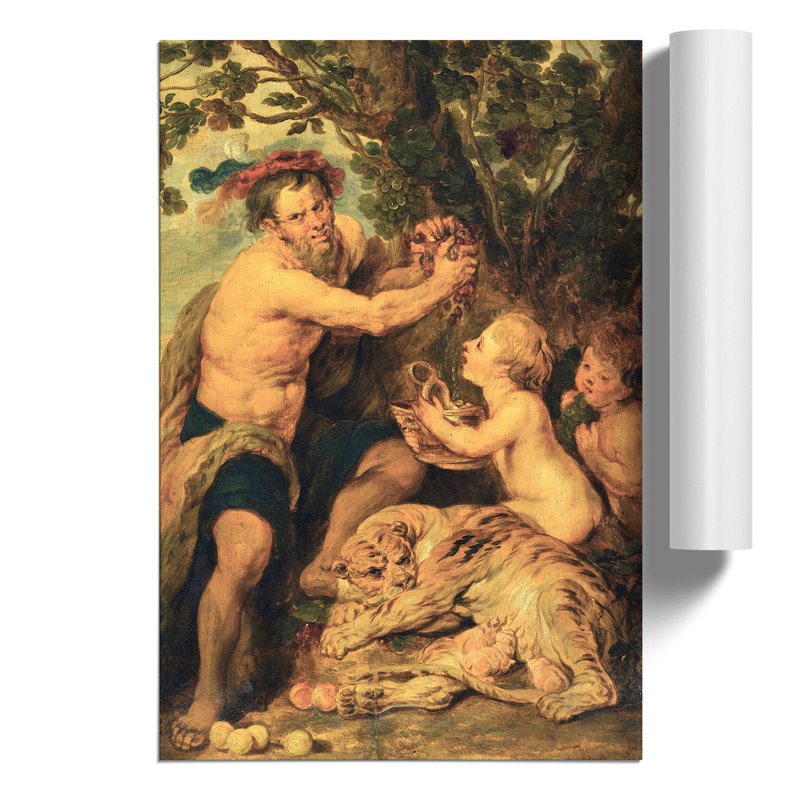 Man With A Tiger by Peter Paul Rubens - No Frame Painting, 42cm H x 30cm W x 0.1cm D