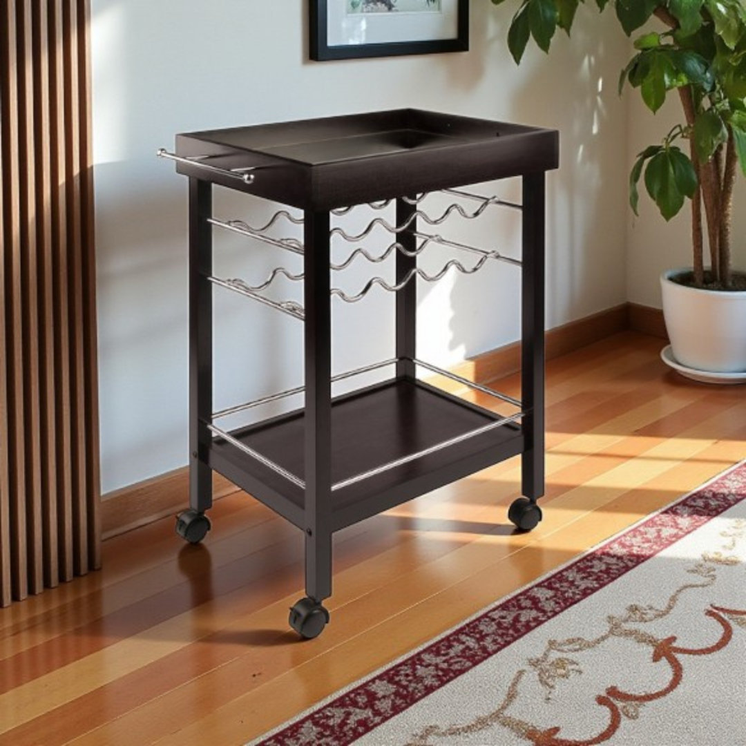 Johnnie 33.05'' H x 24.30'' W Utility Cart with Wheels Skyline Decor