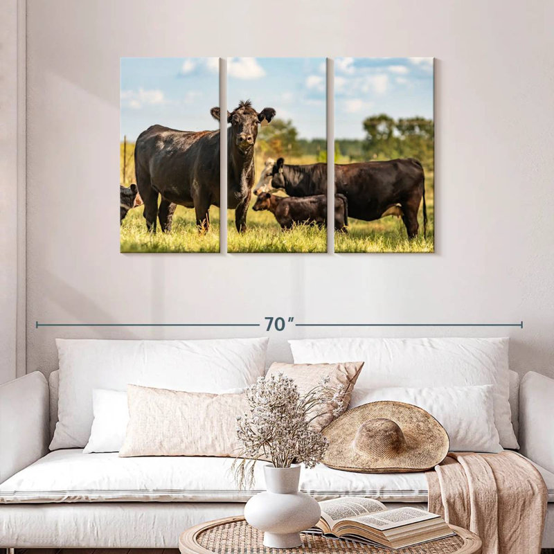 Brampt Grazing Angus Cows, 28" H x 45" W