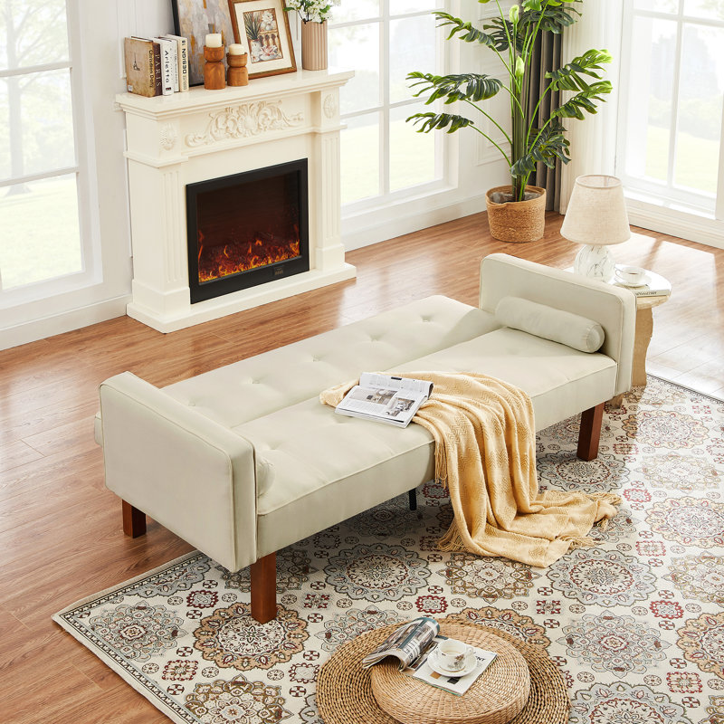 Canapé-lit Perpetua, Beige Velvet