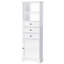 Grande armoire de rangement avec 3 tiroirs et tablettes réglables pour salle de bain, bureau, bureau et intérieur, panneau de fibres à densité moyenne avec finition peinte-937680159
