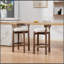 Ensemble de 2 tabourets de comptoir pivotants, tabourets de bar de style Mid-Century moderne avec dossier, hauteur de siège de 26 pouces, structure en bois massif, chaises de bar rembourrées en lin doux avec repose-pieds, idéal pour îlot de cuisine, noir, SW1882BK-444922916