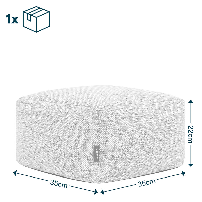 35cm Wide Square No Pattern Pouffe Ottoman
