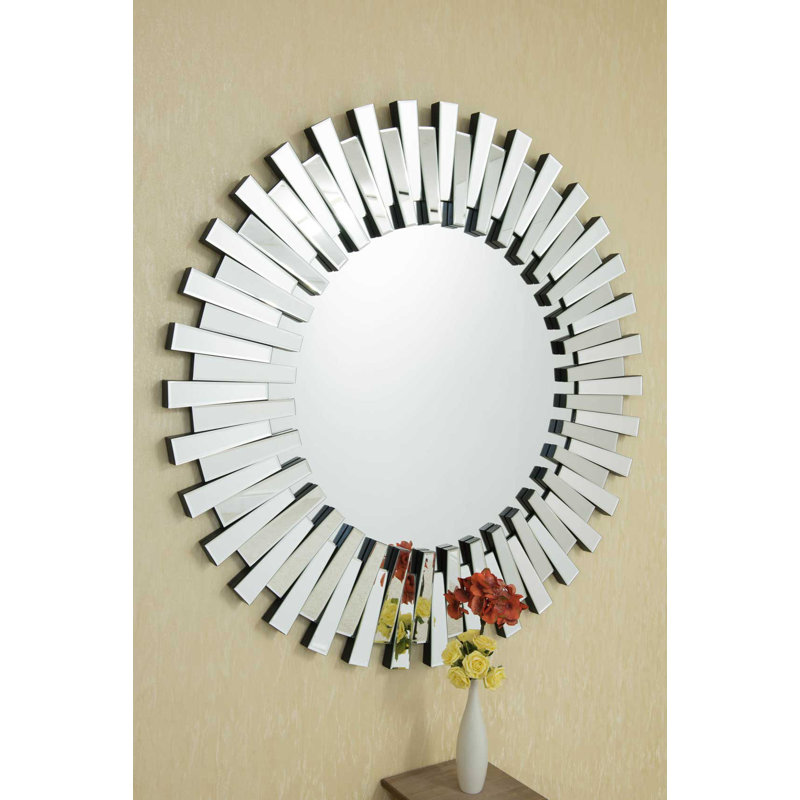Enrique Glass Flat Wall Mirror, 120cm H x 120cm W