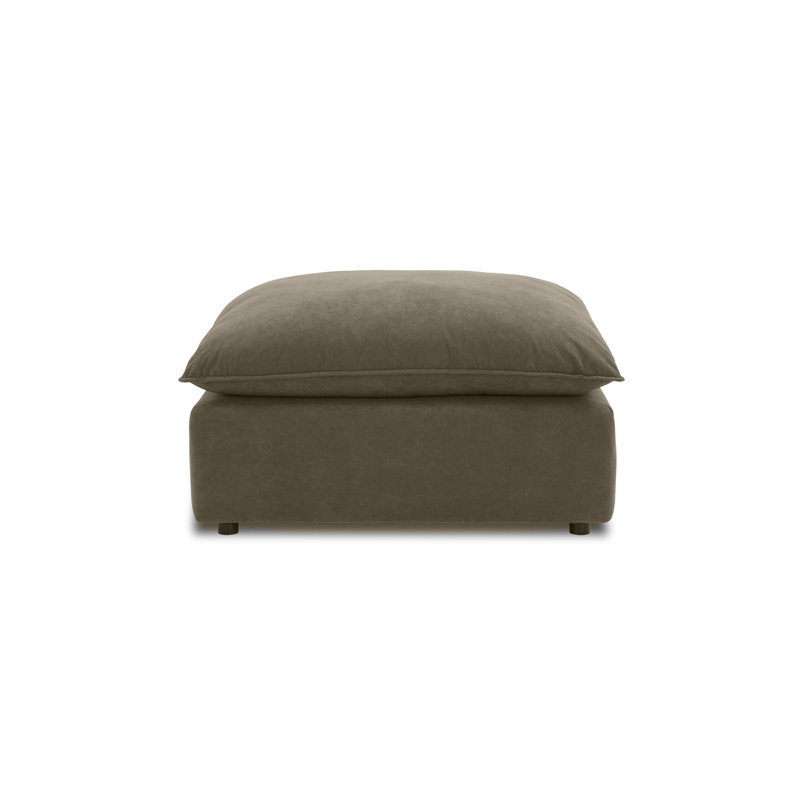 Pouf en velours brun chocolat Azevedo Malinda