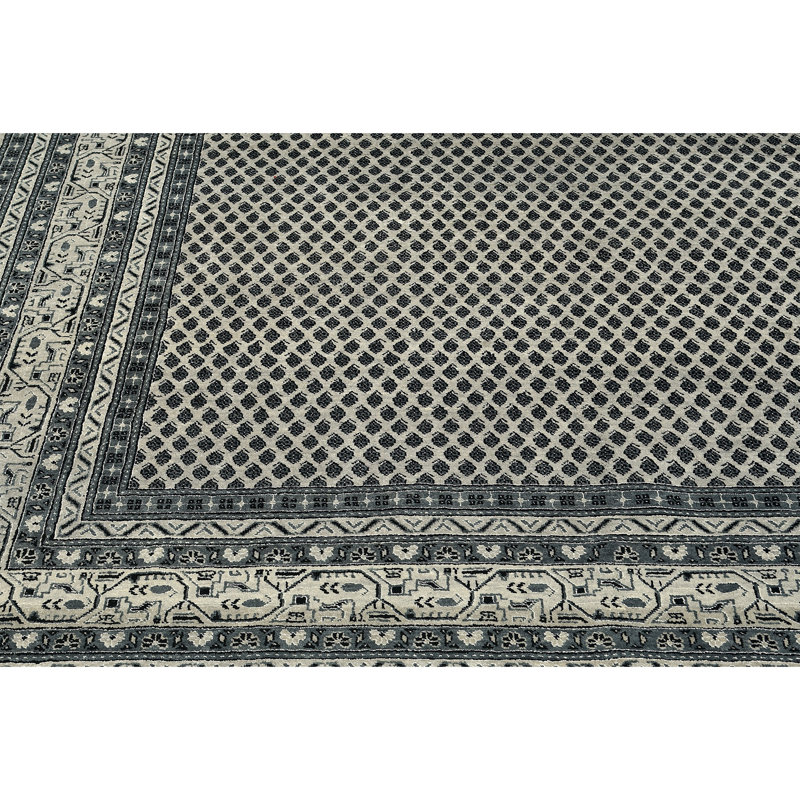 Hand Knotted Oriental Area Rug in Gray/Beige