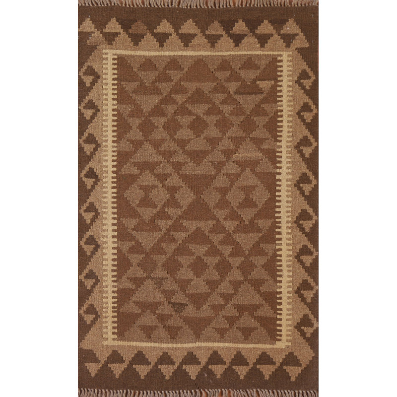 Reversible Wool Kilim Oriental Area Rug 3x4