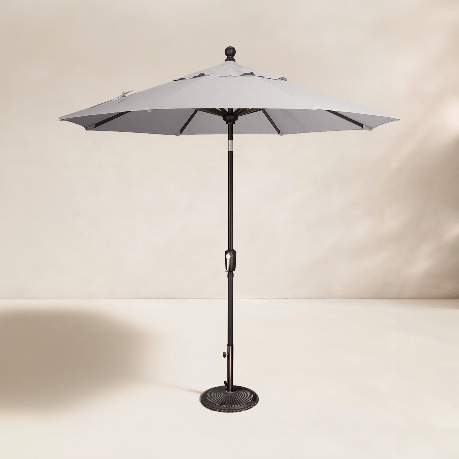 Bigsby 7.5' Sunbrella® Umbrella, 96" H x 90" W x 90" D, Cast Silver Sunbrella, Bronze