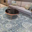 Tapis oriental en laine noué à la main en gris / bleu-64790071