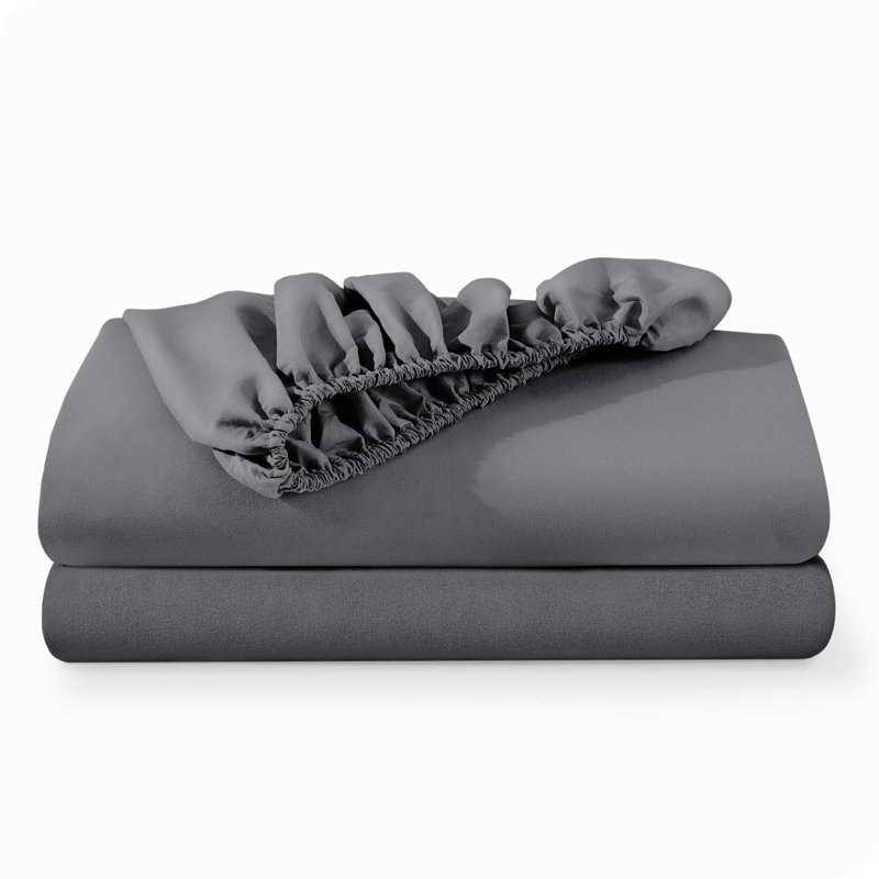 Drap-housse à poches profondes en microfibre ultra-douce, Gris, Drap-housse de taille simple
