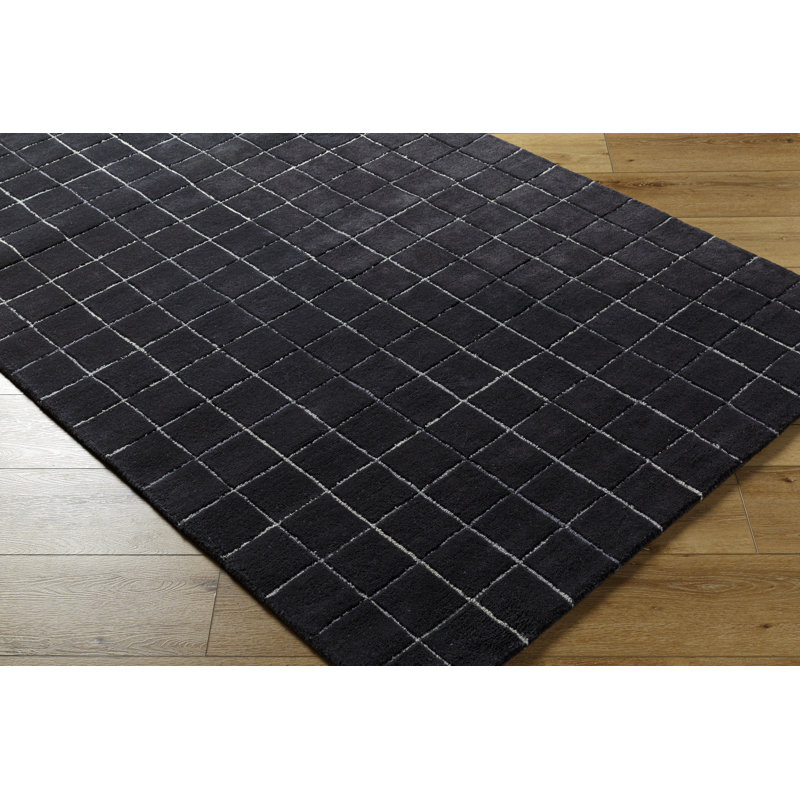 Mallory Marine Blue Hand Tufted Area Rug, Rectangle 2' x 3'
