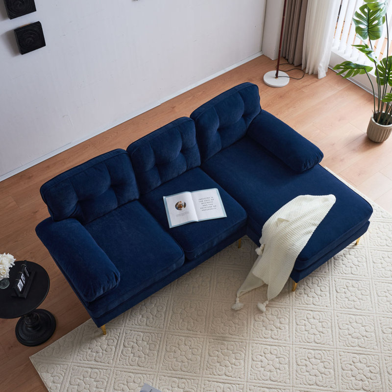 Canapé modulaire de 83 po Modern, Bleu