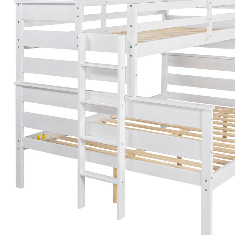 Lit simple superposé au-dessus de grand lit simple, blanc - lit robuste pour les chambres à coucher avec instructions d'assemblage claires