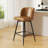 Modern Swivel Upholstered Counter Stool with Durable Metal Frame-381886286