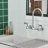 Double Handle Wall Mount Standard Kitchen Faucet with Spout 8 in. Widespread in Polished Chrome